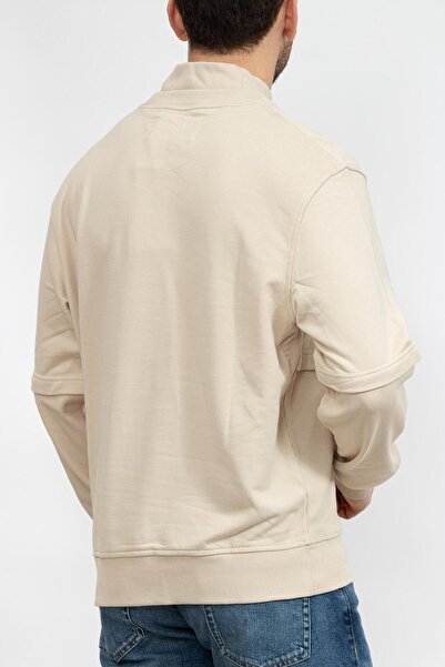 Calvin Klein Logo Tab Double Layer Crew Neck Erkek Bisiklet Yaka Sweatshirt