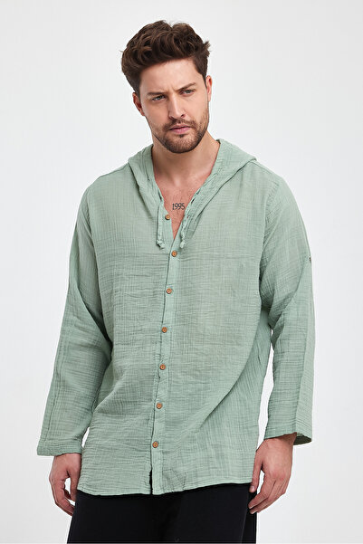 TCT TEKSTİL ΑΝΔΡΙΚΟ ΠΟΥΚΑΜΙΣΟ ΜΟΥΣΛΙΝΑ ΜΕ ΚΑΠΑΚΙ - 4010