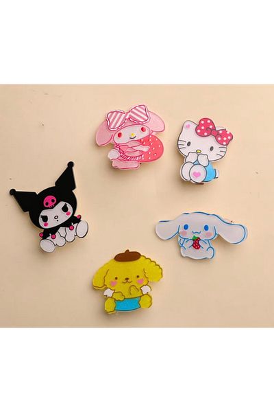 Happystore Комплект от 5 сладки щипки за коса с герои от Sanrio