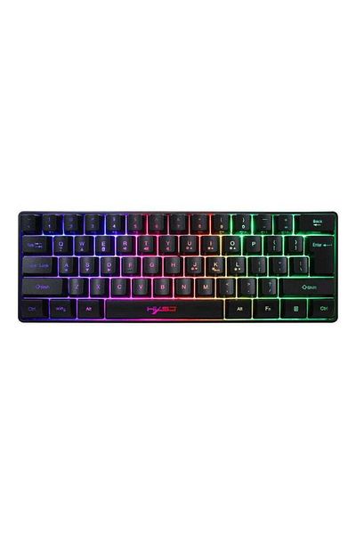 Generic Dual-Mode 61-Key BT 5.0 RGB Backlit Keyboard With Double Shot Injection Keycaps Black