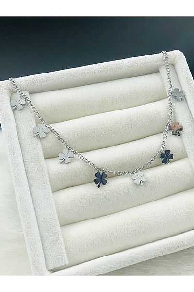 DS DİAMONDSHOP Steel Anklet Clover Model Byçlkhal- 202504559