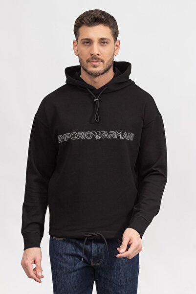 Emporio Armani سويت شيرت بقلنسوة للرجال