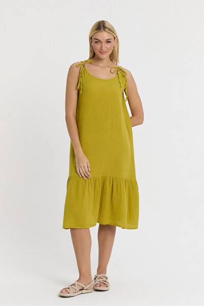 TCT TEKSTİL Women's Dress - Muslin Rope Strap Dress - 3070