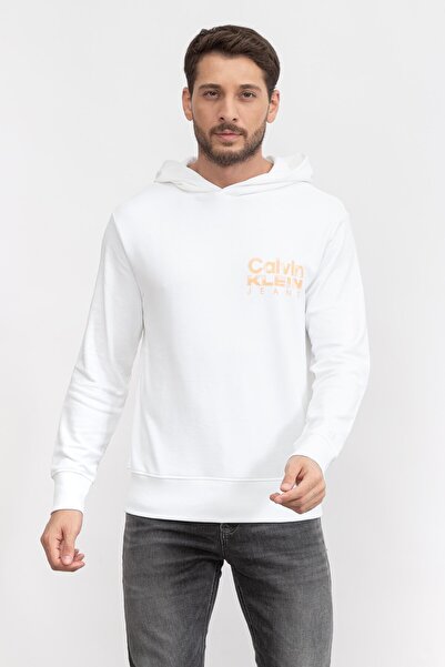 Calvin Klein Bold Color Institutional Hoody Erkek Kapüşonlu Sweatshirt