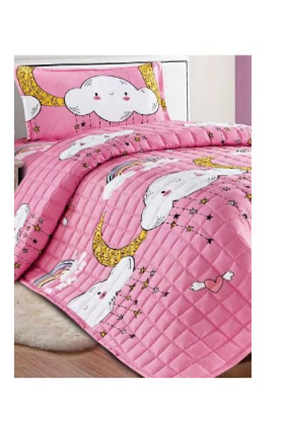 Moon 3-Piece Compressed Bed Quilt Set with Children's Drawings