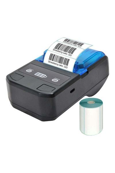 Generic Portable Thermal Label Maker Black/Blue