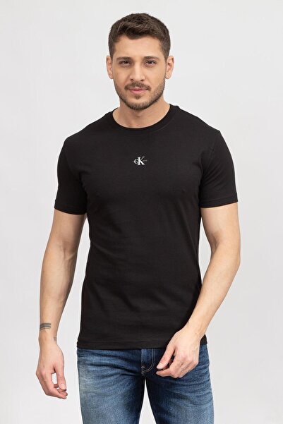 Calvin Klein Ανδρικό μπλουζάκι με λαιμόκοψη από οργανικό βαμβάκι, κανονική εφ...