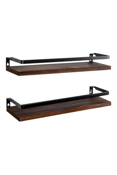 Generic 2-Piece Wall Mounted Floating Shelves Brown 44.00x11.00x17.00cm