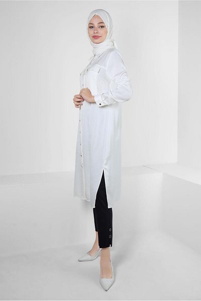 Alvina SHIRT COLLAR BUTTONED TUNIC 43858