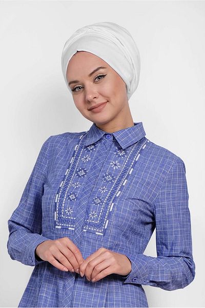 Alvina Square Patterned Embroidered Cotton Tunic 4150