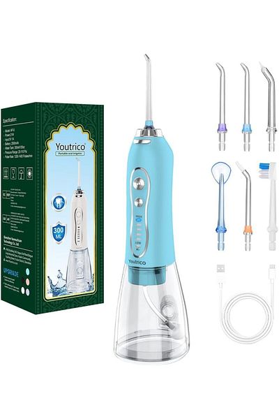 Youtrico 2025 NEW Water Dental Flosser Teeth Pick -Portable Oral Irrigator with 5 Modes-BL