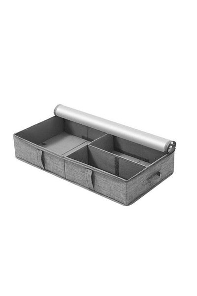 COOYA Multifunctional Clothes Organizer,Foldable,Large Capacity,Breathable,with Zipper and Handle,Gray