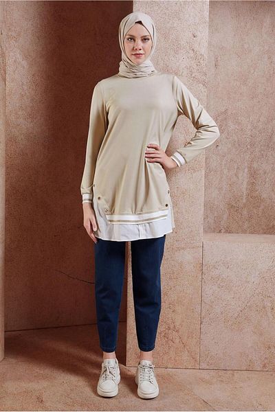 Alvina 44645 Model Garnished Saw Tunic