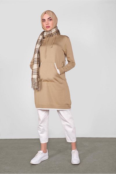 Alvina Hooded Pocket Knitwear Tunic 41061
