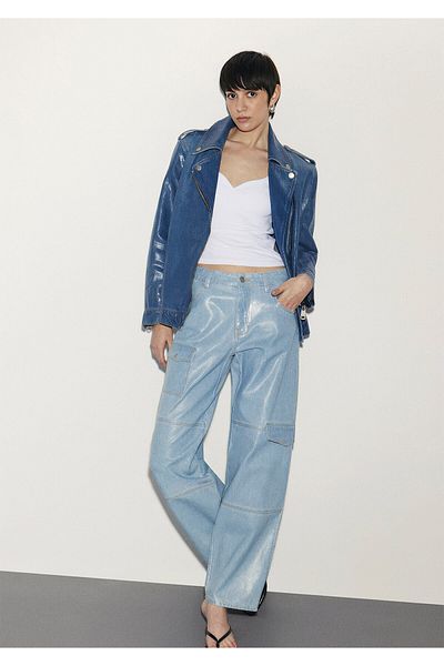 Mavi Pantaloni blugi strălucitori Marilla Iconic Ice Blue 1010777 -88241