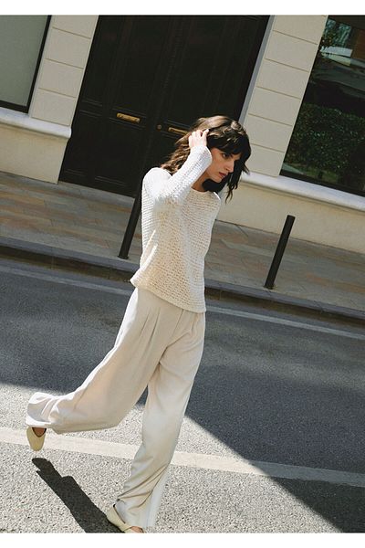 Mavi Wide Leg Tencel Tm Beige Lyocell Trousers 1010785 -70318