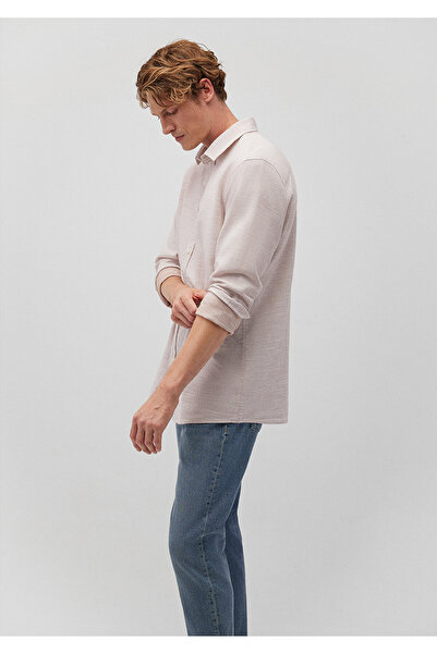 Mavi Bej Gömlek Slim Fit / Dar Kesim 0210053-70296