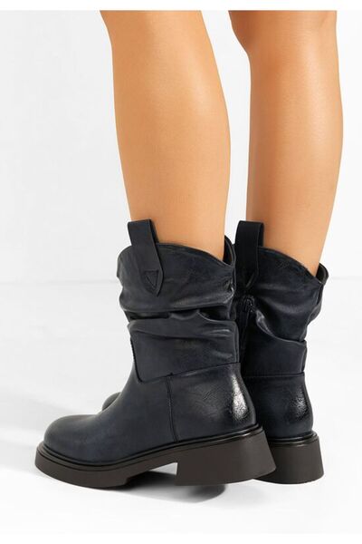 B T Shoes Ghete inalte dama Eufemia albastre