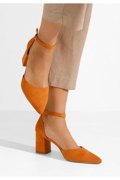 B T Shoes Pantofi Cu Toc Gros Alivila V2 Camel