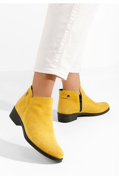 B T Shoes Women's leather boots Dalea V5 yellow