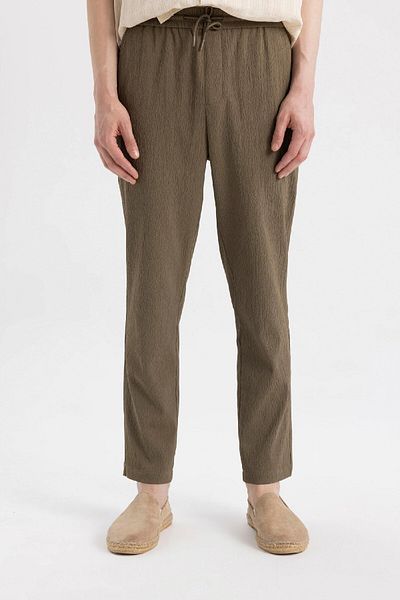 DeFacto Relax Fit Straight Leg Crinkle Παντελόνι C3930AX24SM