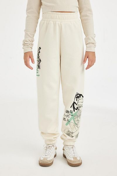 DeFacto Girl's Printed Jogger Sweatpants - Elastic Waist Leg D3207A824Wn