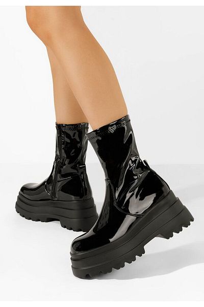 B T Shoes Anndrea V3 black platform boots