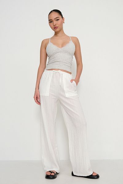 Addax Front Lace Wide Leg Trousers Pn10143-U1