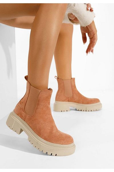 B T Shoes Ghete chelsea dama Aretha portocalii