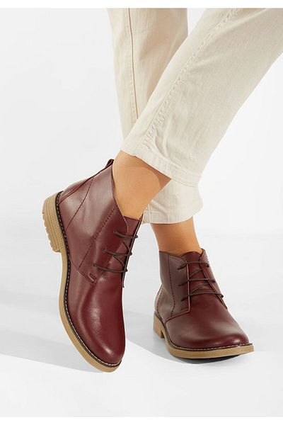 B T Shoes Women's dark brown leather boots Kalisa V2