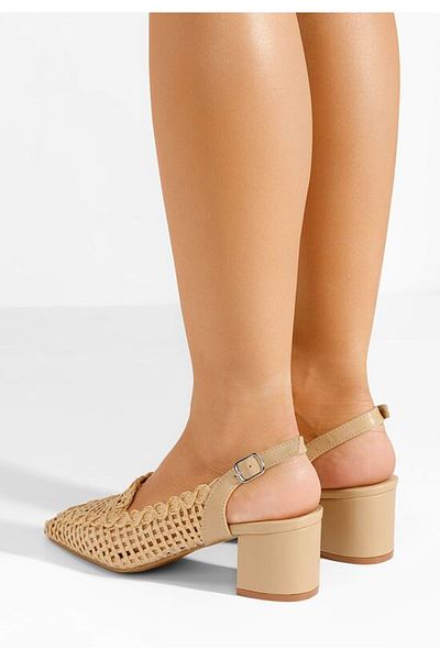 B T Shoes Pantofi Slingback Tosena Bej