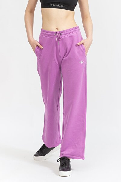 Calvin Klein Micro Monologo Straight Pants Women's Sweatpants Purple