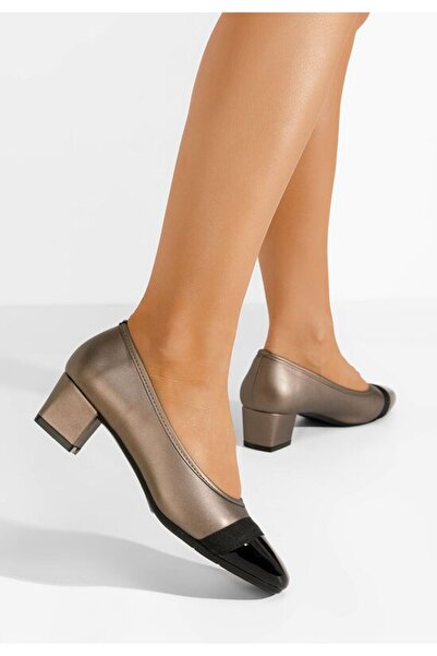 B T Shoes Pantofi Cu Toc Mic Selea Bronze