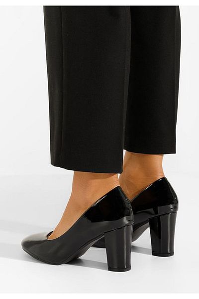 B T Shoes Pantofi Cu Toc Lacuiti Chique Negri