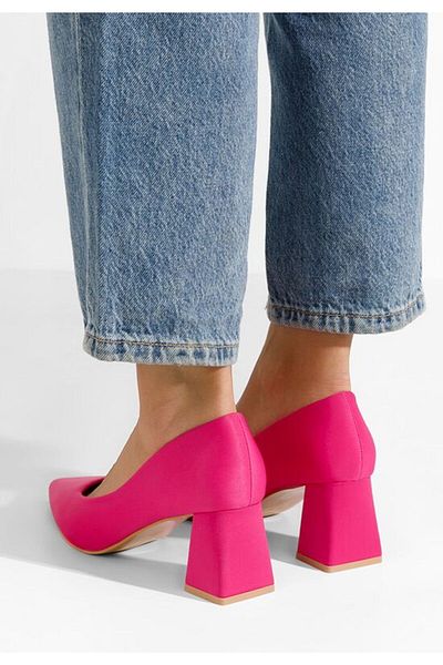 B T Shoes Pantofi Cu Toc Gros Calisie Fucsia
