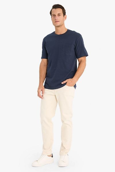 DeFacto 100% bavlna Nové Regular Fit Crew Neck Krátký rukáv Základní obyčejné Pique tričko D7931ax25sp