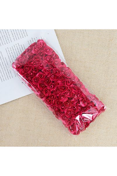 Choice 144pcs F07 144pcs 2cm Artificial Mini Paper Rose Bouquet for Wedding Party Decoration Home DIY Wreat