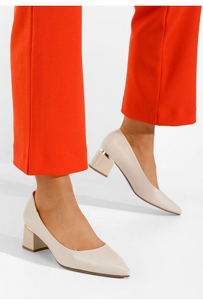 B T Shoes Pantofi cu toc gros Maera bej