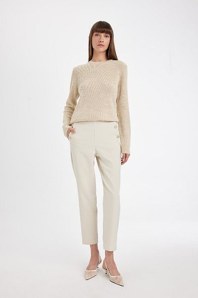 DeFacto Carrot Fit Fabric Pants with High Waist Pockets - B1238Ax24Au