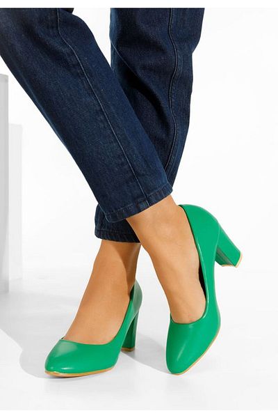 B T Shoes Pantofi Cu Toc Gros Bonanza Verzi