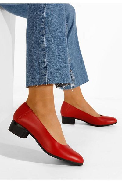 B T Shoes Women's red genuine leather shoes Montremy