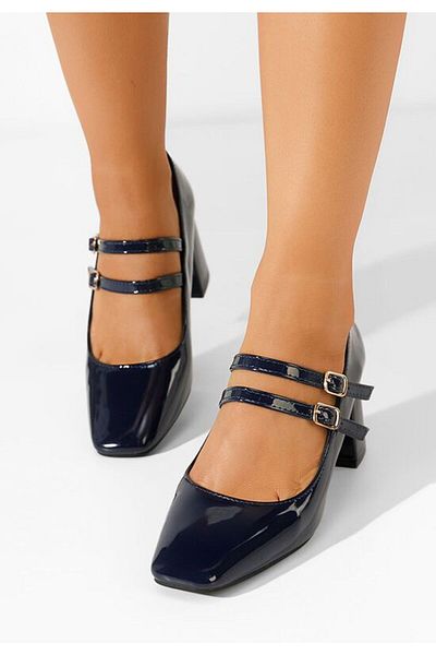 B T Shoes Pantofi Cu Toc Gros Zerena Navy