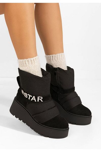 B T Shoes Black Selisa platform boots