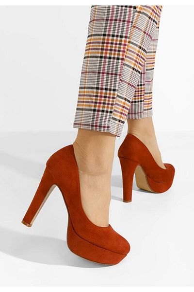 B T Shoes Pantofi Cu Platou Impression Portocalii