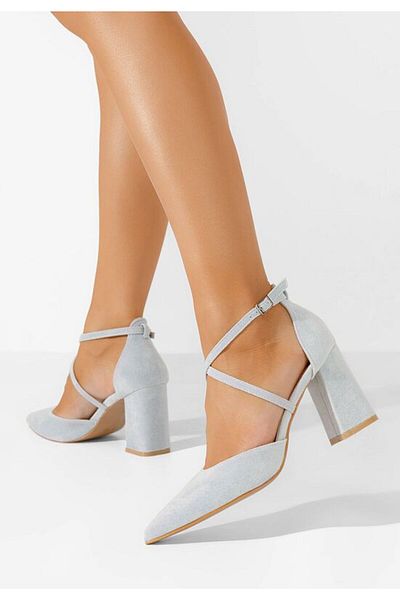 B T Shoes Pantofi Cu Toc Gros Demitra Albastri
