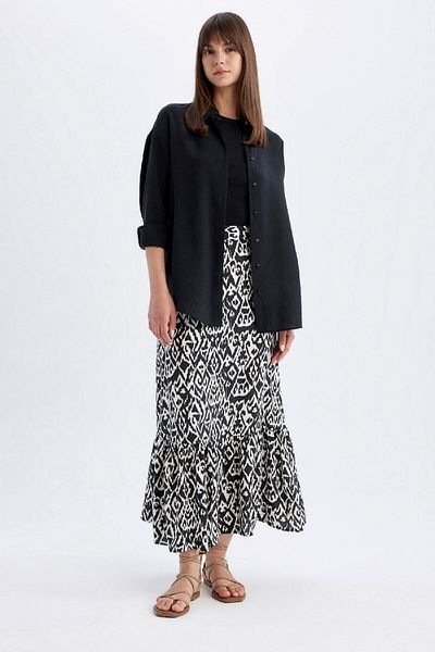 DeFacto Viscose Maxi Skirt - Patterned, D2374AX24SM