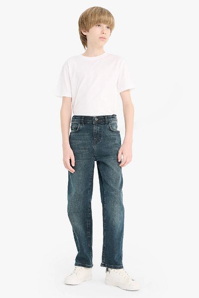 DeFacto Pantaloni de jeans cu picioare drepte pentru băiat D7087A825SP