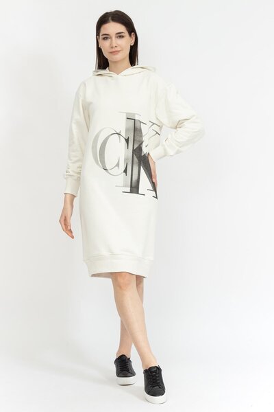 Calvin Klein Lightbox Ck Hoodie Dress Kadın Elbise