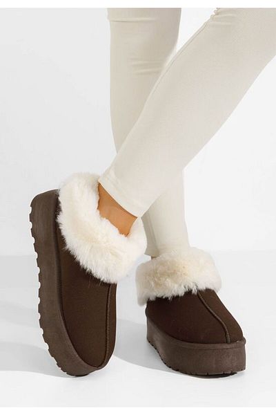 B T Shoes Maily brown platform boots