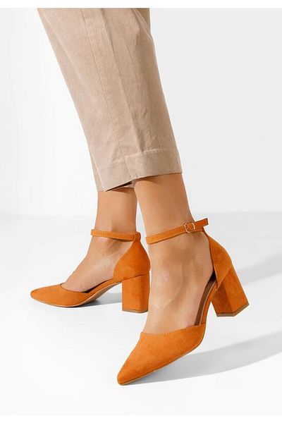 B T Shoes Pantofi Cu Toc Gros Alivila V2 Camel